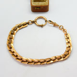 Rolled Gold A.M Charnier Pocket Watch Chain with Bolt Ring c1920 Antique Deco