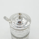 Georgian Sterling Silver & Cut Glass Crested Mustard Pot 1789 London Antique