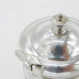 Georgian Sterling Silver & Cut Glass Crested Mustard Pot 1789 London Antique