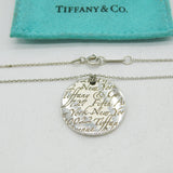 Tiffany & Co. Sterling Silver Round Notes Pendant Necklace in Pouch Vintage London