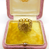 Modernist 9ct Yellow Gold Bubble Pattern Band Ring Vintage c1970