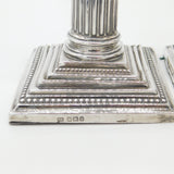 Pair Of Victorian Sterling Silver Corinthian Column Candlesticks Antique 1899 Sheffield