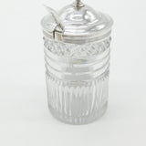 Georgian Sterling Silver & Cut Glass Crested Mustard Pot 1789 London Antique