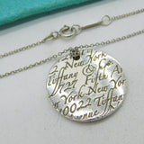 Tiffany & Co. Sterling Silver Round Notes Pendant Necklace in Pouch Vintage London