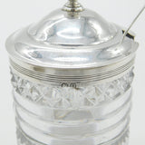 Georgian Sterling Silver & Cut Glass Crested Mustard Pot 1789 London Antique
