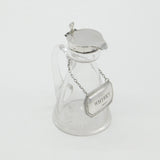 Edwardian Sterling Silver & Glass Whisky Tot with Vintage Label 1909 London