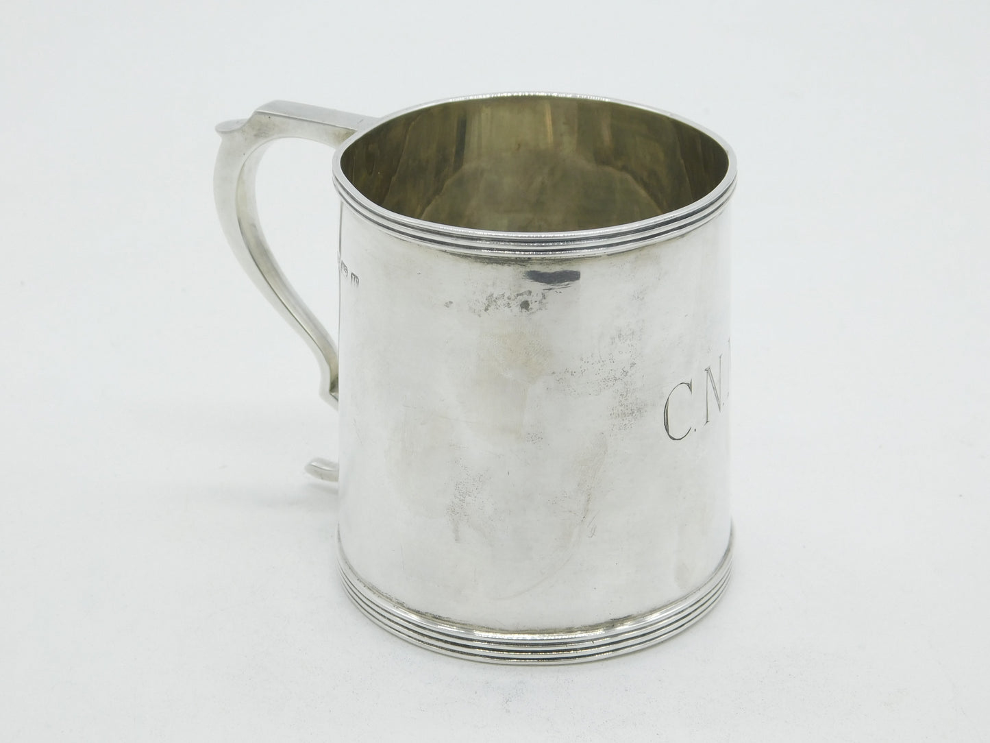 Mappin & Webb Sterling Silver Christening Mug Tankard 1921 Antique Art Deco