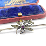 Edwardian Sterling Silver Gilt Dragonfly Paste Suffragette Brooch Antique c1910