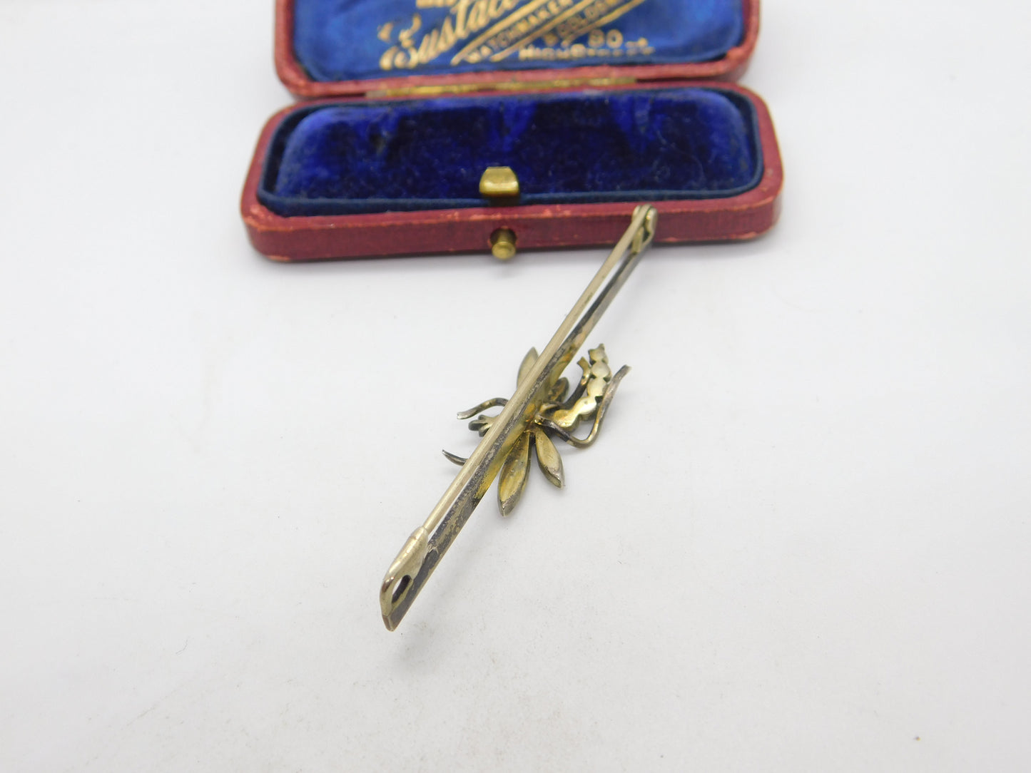 Edwardian Sterling Silver Gilt Dragonfly Paste Suffragette Brooch Antique c1910