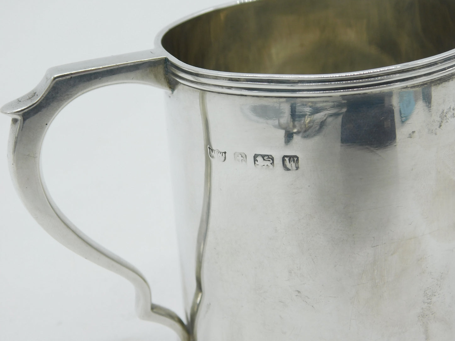 Mappin & Webb Sterling Silver Christening Mug Tankard 1921 Antique Art Deco