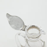 Edwardian Sterling Silver & Glass Whisky Tot with Vintage Label 1909 London