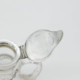 Edwardian Sterling Silver & Glass Whisky Tot with Vintage Label 1909 London