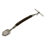 Victorian Sterling Silver, Woven Hair Fob Mourning Watch Chain Antique 1898 Birmingham
