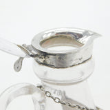 Edwardian Sterling Silver & Glass Whisky Tot with Vintage Label 1909 London
