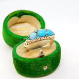 Art Nouveau Murrle Bennett & Co. 9ct Yellow Gold & Turquoise Ring Antique c1910