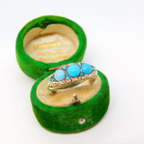 Art Nouveau Murrle Bennett & Co. 9ct Yellow Gold & Turquoise Ring Antique c1910