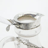 Edwardian Sterling Silver & Glass Whisky Tot with Vintage Label 1909 London