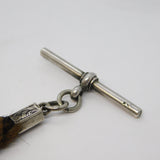 Victorian Sterling Silver, Woven Hair Fob Mourning Watch Chain Antique 1898 Birmingham