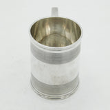 Edwardian Sterling Silver Lined Pattern Christening Mug 1907 Chester Antique