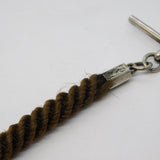 Victorian Sterling Silver, Woven Hair Fob Mourning Watch Chain Antique 1898 Birmingham