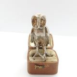 Cast Sterling Silver Perched Owl Figurine Ornament Vintage c1970