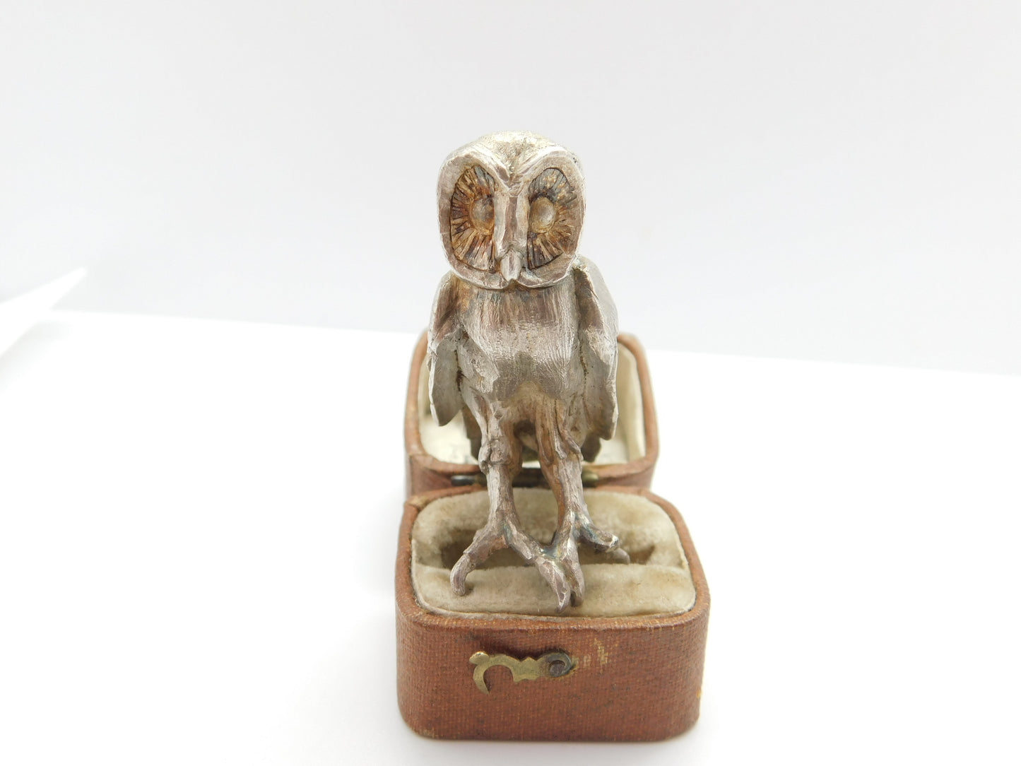 Cast Sterling Silver Perched Owl Figurine Ornament Vintage c1970