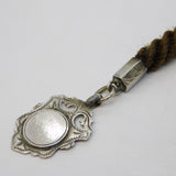 Victorian Sterling Silver, Woven Hair Fob Mourning Watch Chain Antique 1898 Birmingham
