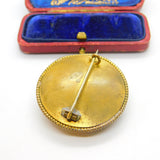Victorian Pinchbeck Gold, Enamel & Turquoise Sweetheart Brooch c1860 Antique
