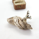 Cast Sterling Silver Perched Owl Figurine Ornament Vintage c1970