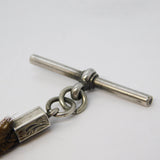 Victorian Sterling Silver, Woven Hair Fob Mourning Watch Chain Antique 1898 Birmingham