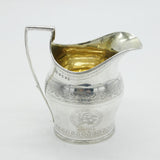 Georgian Sterling Silver Floral Pattern Cream Jug 1796 London Antique