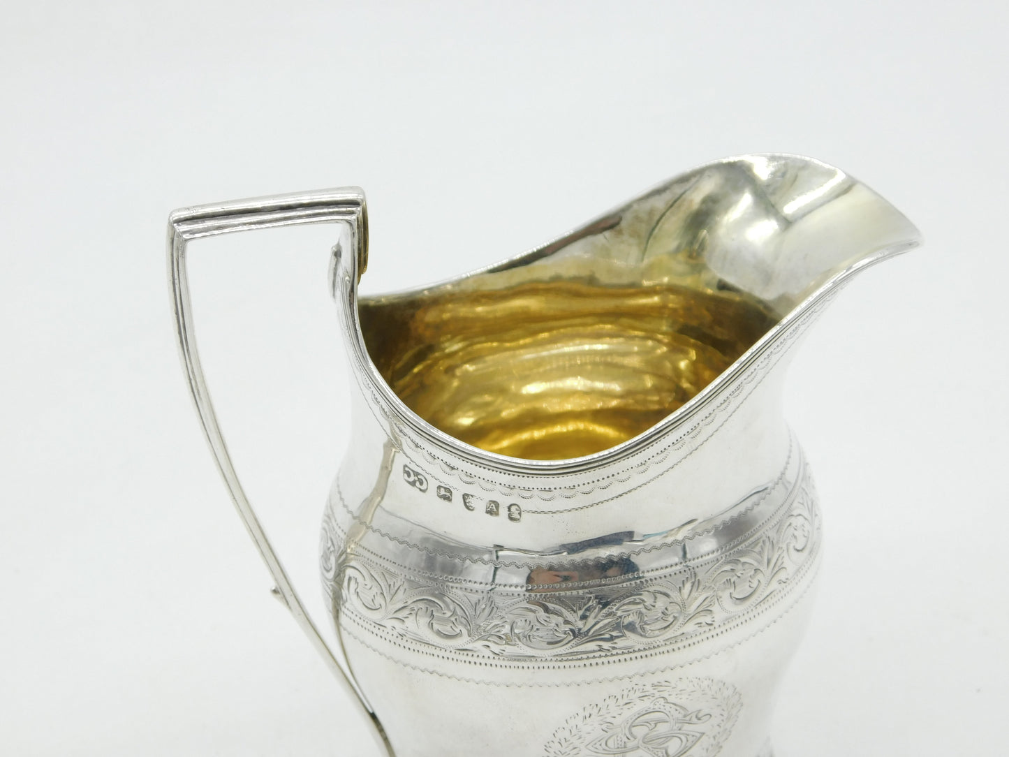 Georgian Sterling Silver Floral Pattern Cream Jug 1796 London Antique