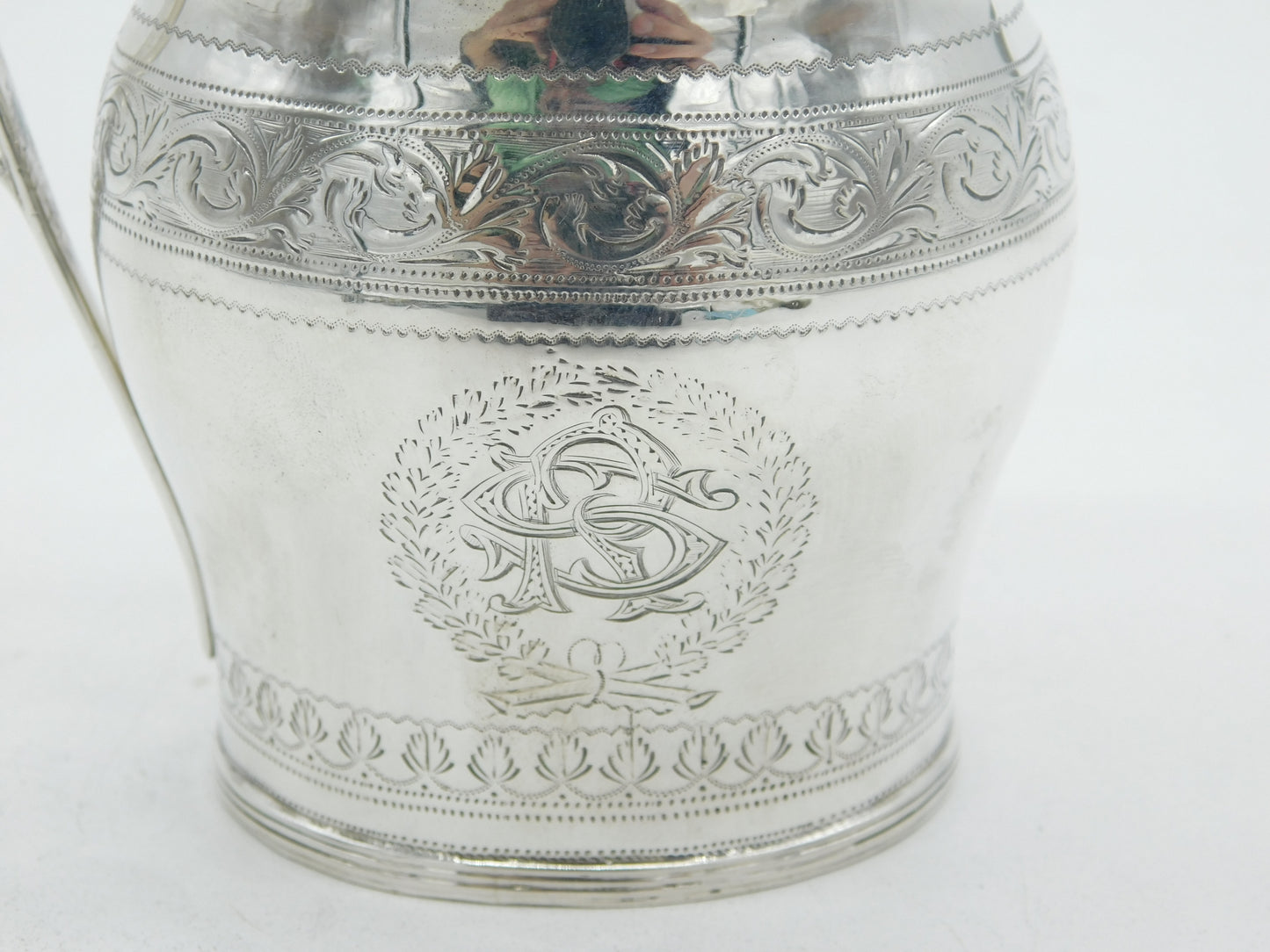 Georgian Sterling Silver Floral Pattern Cream Jug 1796 London Antique