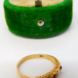 19th Century French 22ct Gold, Garnet & Seed Pearl Floral Dress Ring Antique c1860