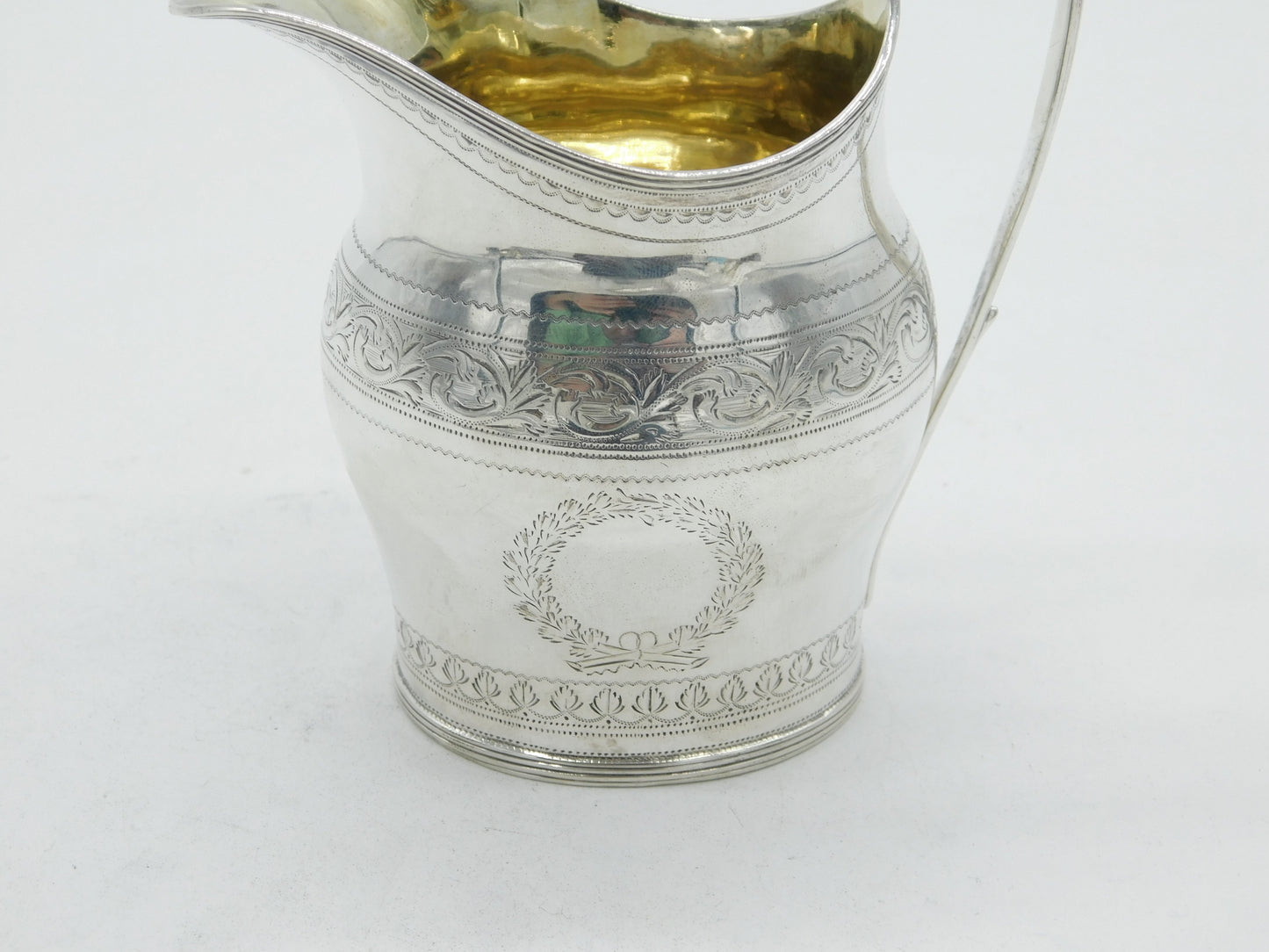 Georgian Sterling Silver Floral Pattern Cream Jug 1796 London Antique