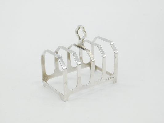 Sterling Silver Four Part Toast Rack 1933 Birmingham Antique Art Deco