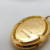 9ct Yellow Gold Back & Front Swallow Sweetheart Locket Antique c1930 Art Deco