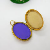 9ct Yellow Gold Back & Front Swallow Sweetheart Locket Antique c1930 Art Deco