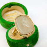George I 9ct Gold Set Rock Crystal Intaglio Seal 'Samuel Pepys' Signet Ring c1710