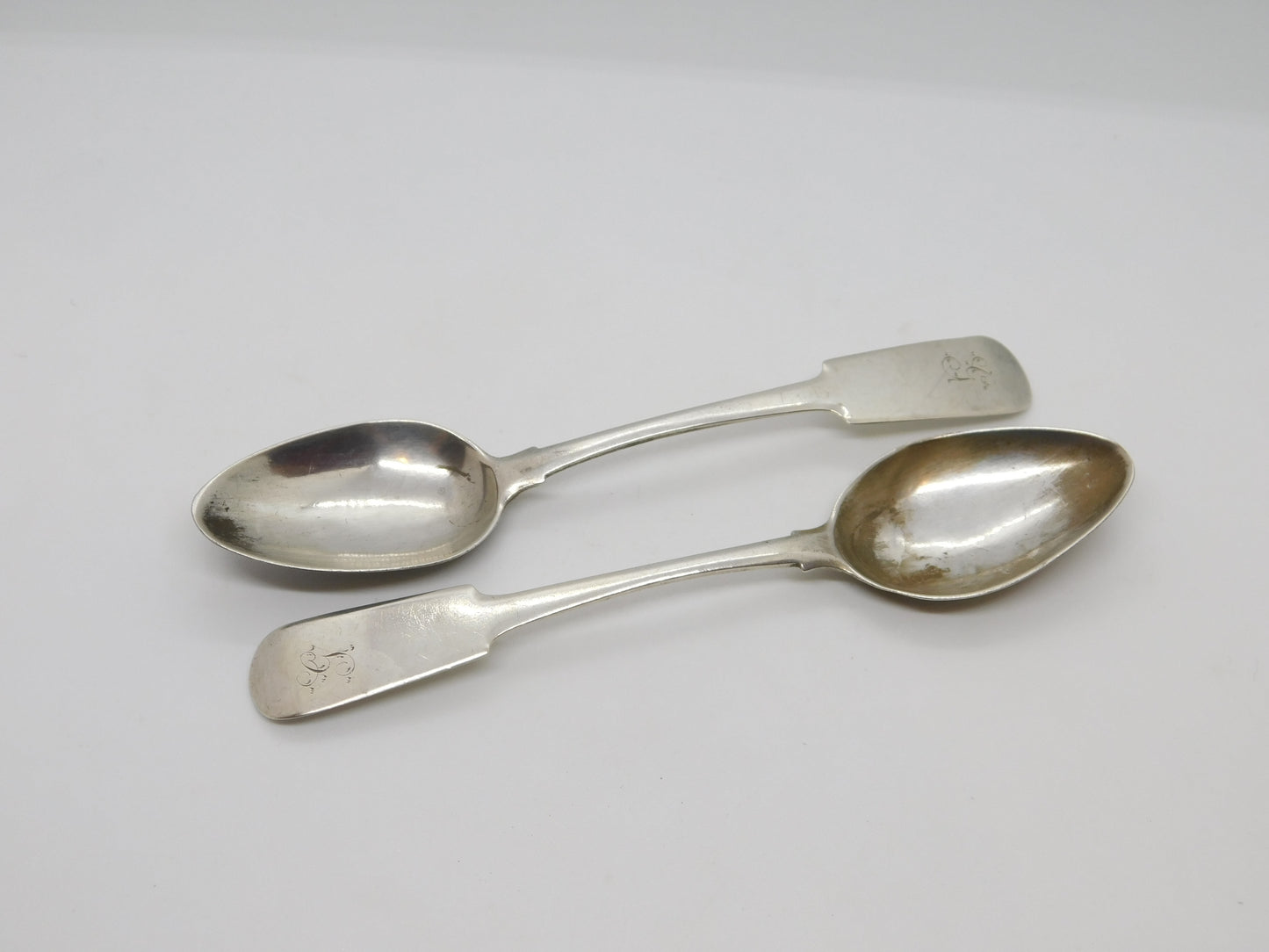 George IV Aberdeen Scottish Sterling Silver Teaspoon Pair Antique c1821 J. Pirie