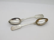 George IV Aberdeen Scottish Sterling Silver Teaspoon Pair Antique c1821 J. Pirie
