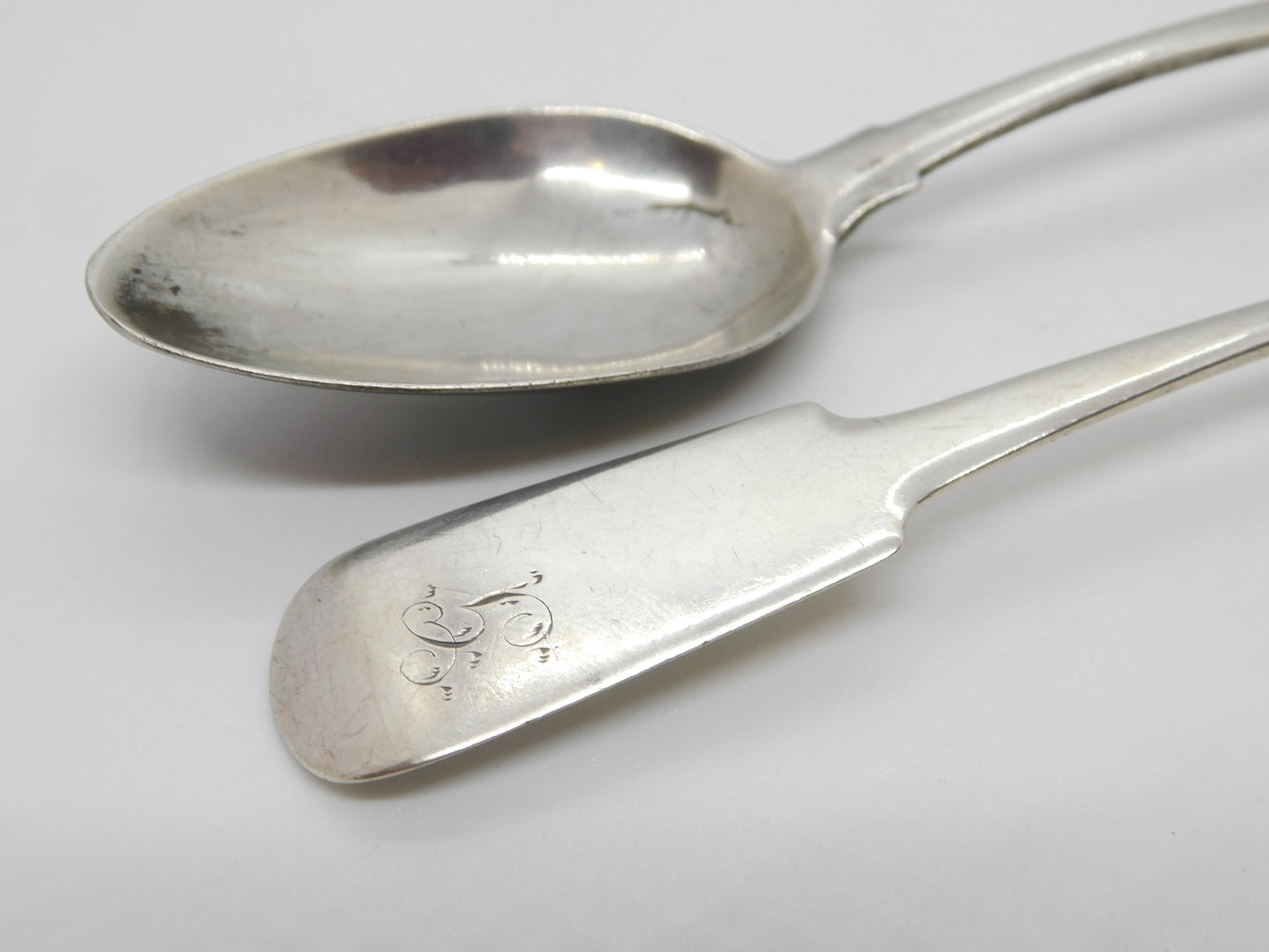 George IV Aberdeen Scottish Sterling Silver Teaspoon Pair Antique c1821 J. Pirie