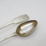 George IV Aberdeen Scottish Sterling Silver Teaspoon Pair Antique c1821 J. Pirie