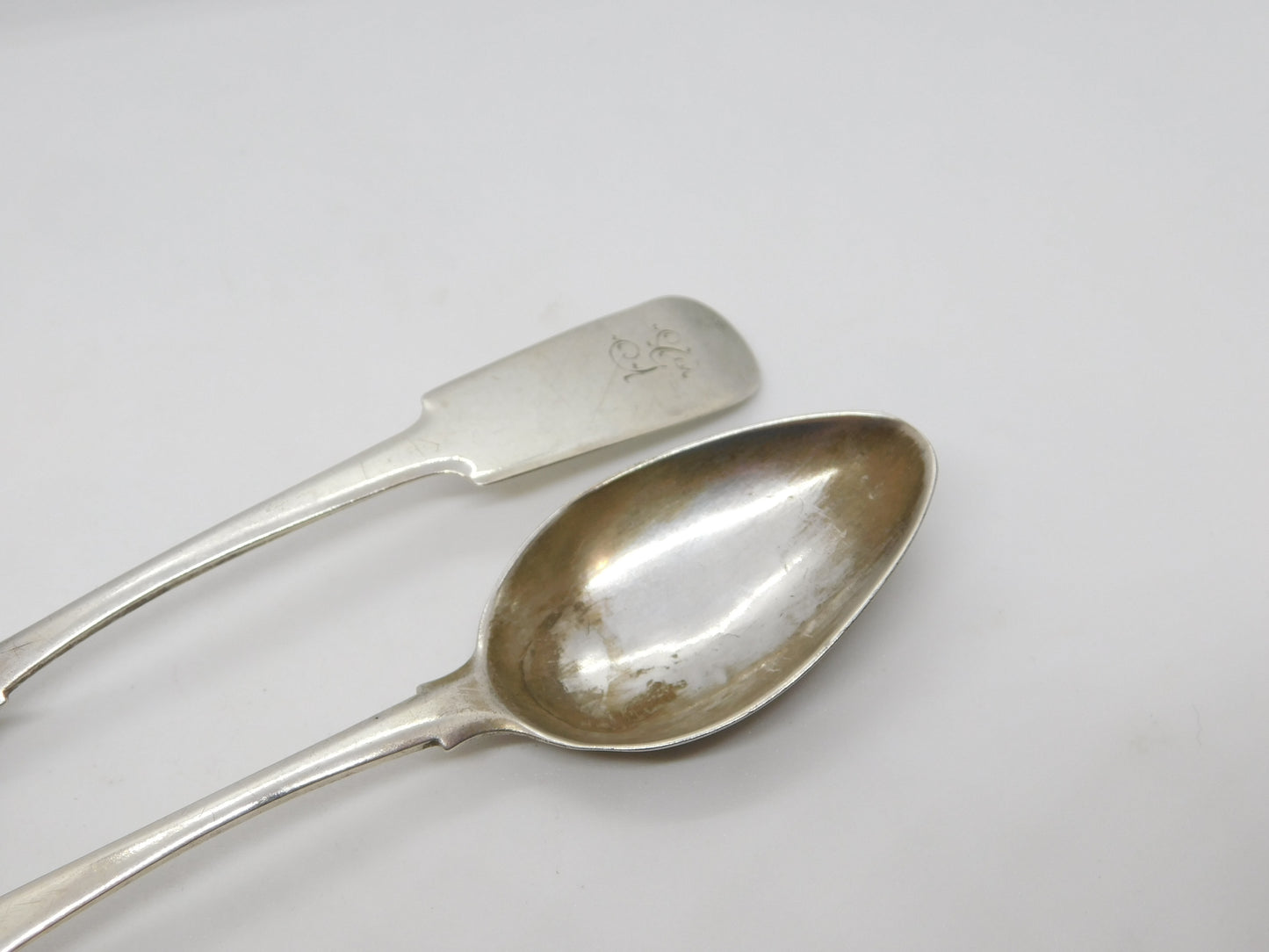 George IV Aberdeen Scottish Sterling Silver Teaspoon Pair Antique c1821 J. Pirie