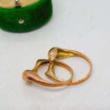 14ct Yellow Gold Modernist Double Band Puzzle Ring Vintage c1960 Size L UK