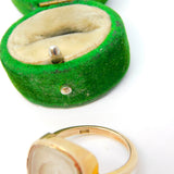 George I 9ct Gold Set Rock Crystal Intaglio Seal 'Samuel Pepys' Signet Ring c1710