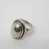 Georg Jensen Danish Sterling Silver Button Ring 46A Harald Nielsen Antique c1940
