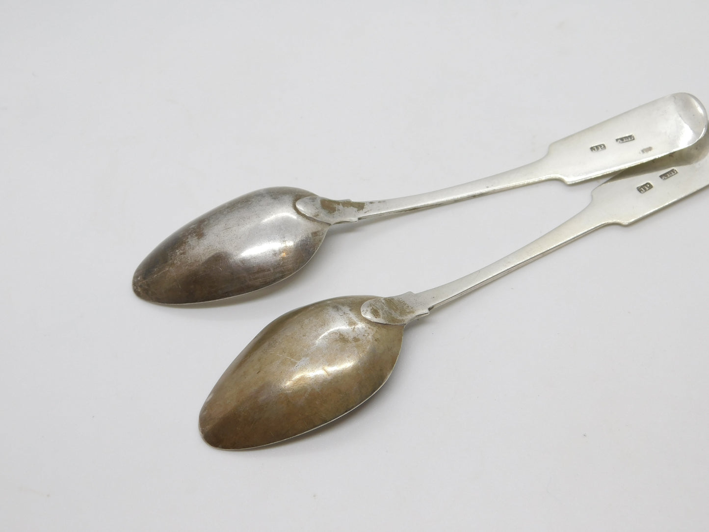 George IV Aberdeen Scottish Sterling Silver Teaspoon Pair Antique c1821 J. Pirie