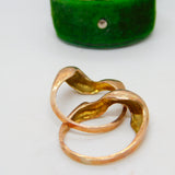 14ct Yellow Gold Modernist Double Band Puzzle Ring Vintage c1960 Size L UK