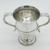 King George II Sterling Silver Two Handled Loving Cup Copper Base c1730 Antique